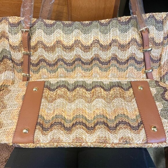 Steve Madden Woven Tote NWT Multi Color - Picture 6 of 6